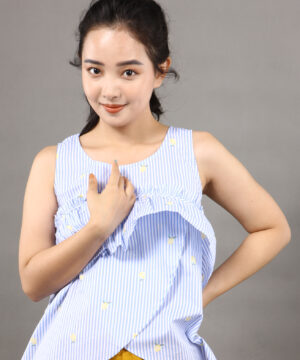 Áo bèo ngực xanh sọc