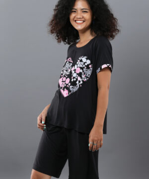 Bộ trái tim đen quần lửng