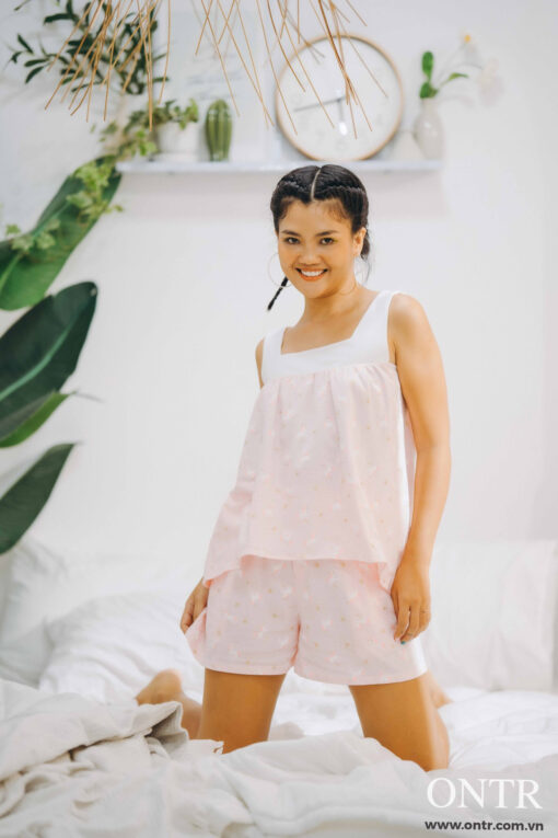 Bộ hai dây cổ vuông kỳ lân hồng