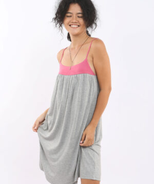 Đầm hai dây xám